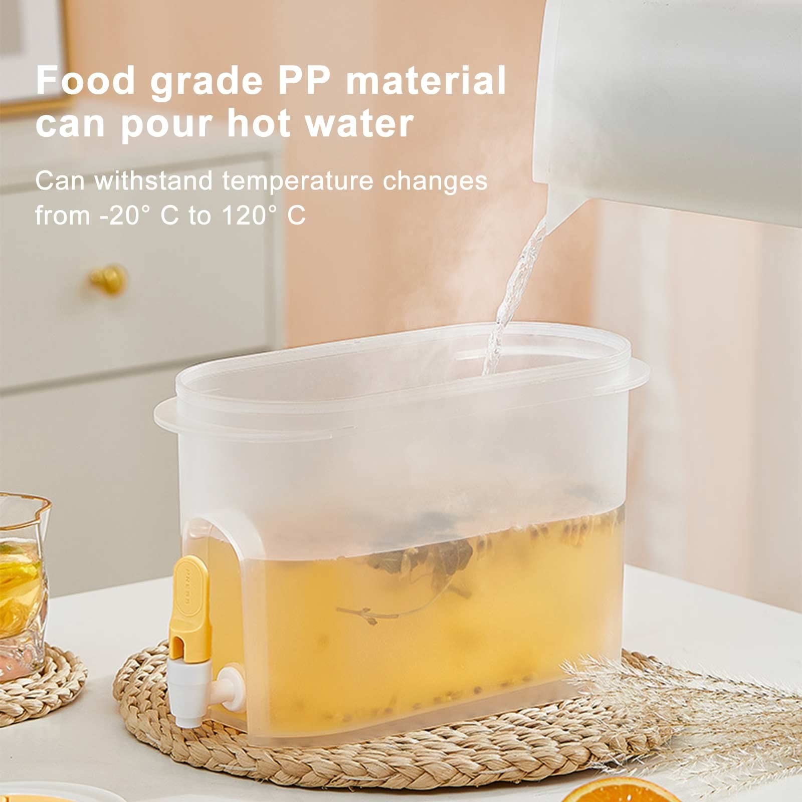 3.9L Large Refrigerator Ice Drink Container Plastic Juice Coffee Maker Cold Brew Filter Water Kettle With Spigot