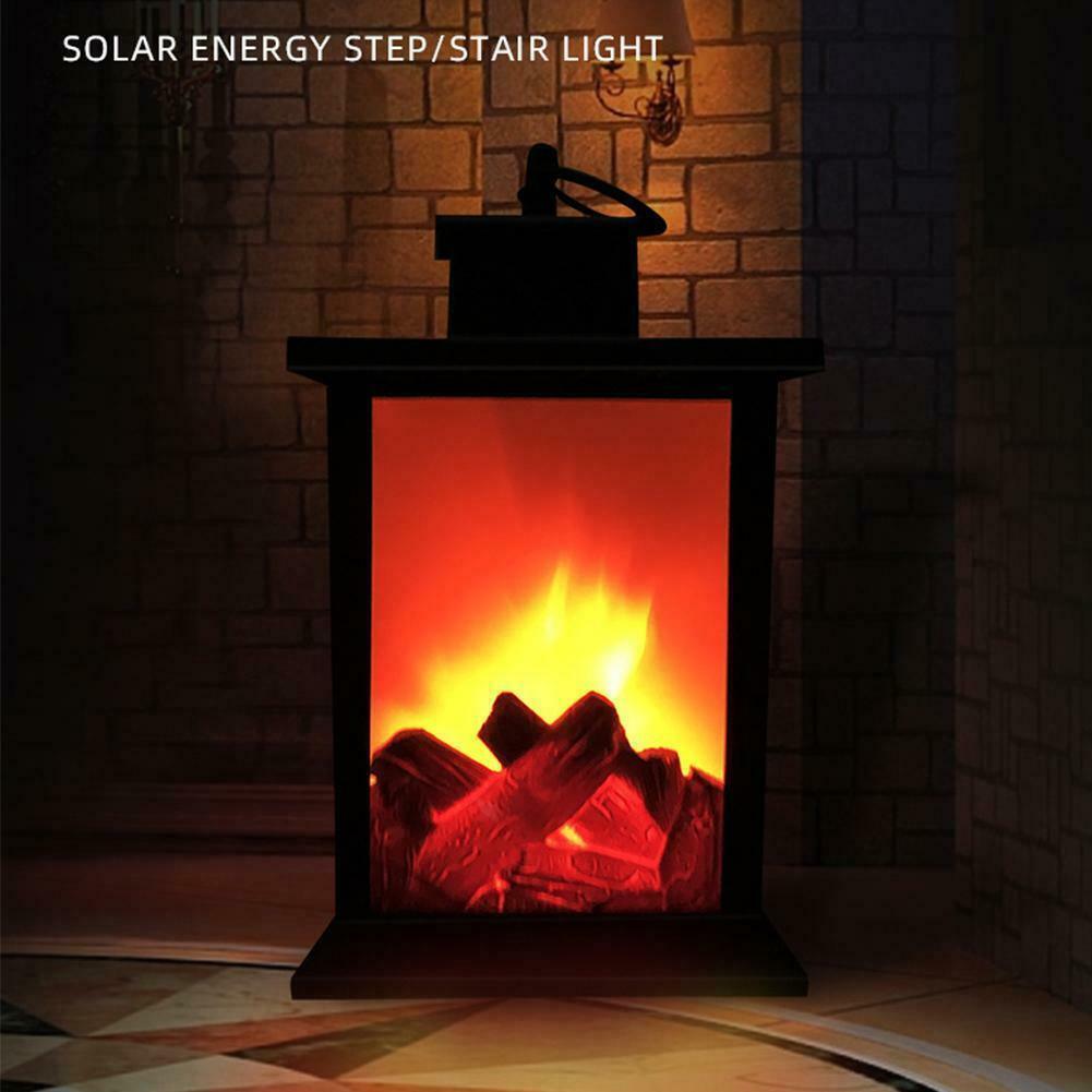 LED Flame Lantern Lamps Simulated Fireplace AA Battery Courtyard Room Decoration Light