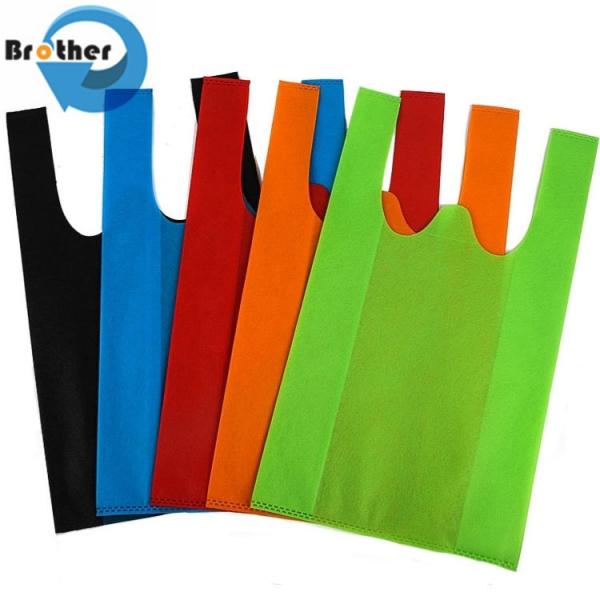 Promotional PP Non Woven TNT Bags/Polypropylene Nonwoven T Shirt Bags Bag/W-Cut