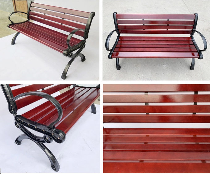 Wearproof 1400*560*800mm Cast Iron And Wood Garden Bench