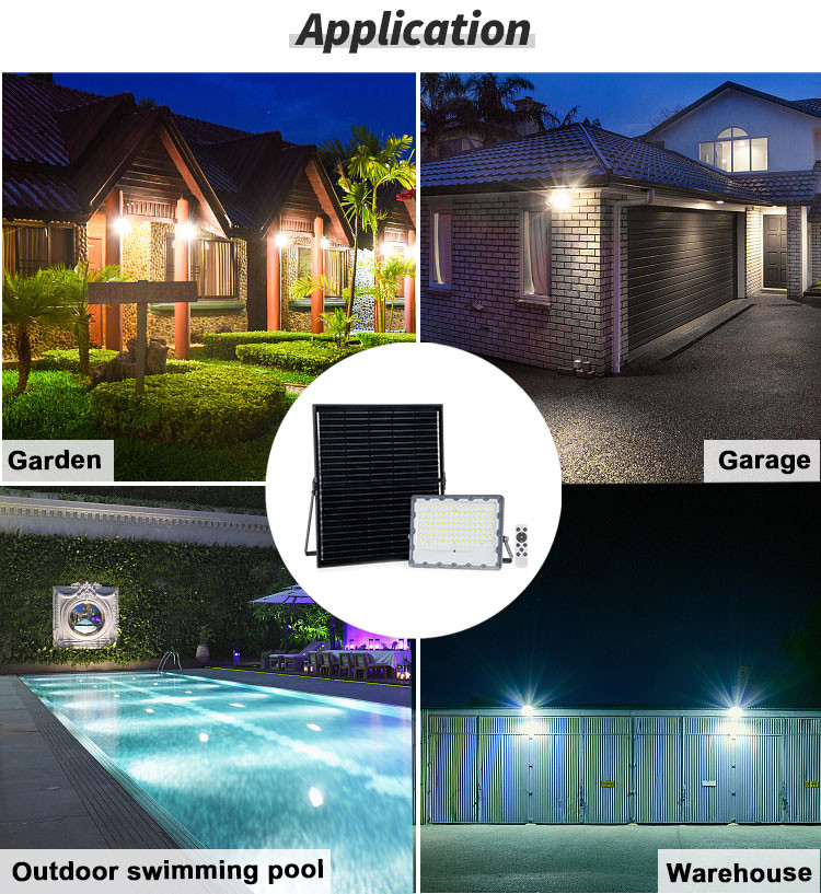 Mono Panels IP67 Projector Solar Floodlight Sensor Flood Lamp 5000 Lumens 100w
