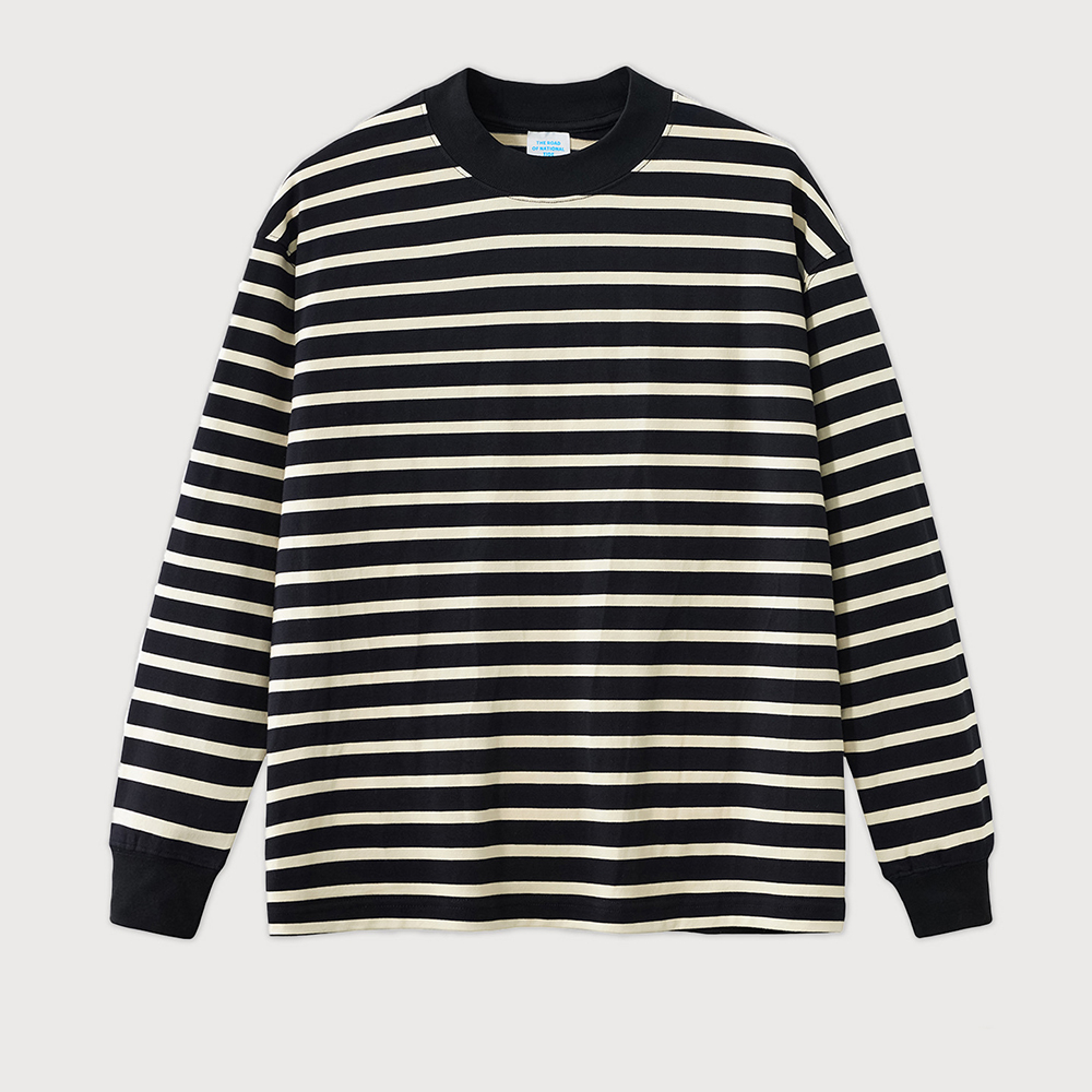 Women'S Over Oversized Crewneck Sweatshirt Loose Basic Striped Tshirt 100% Cotton Men