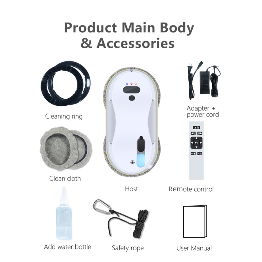 Intelligent Window Cleaner Robot 240v Ultra Thin Automatic Skylight Cleaner