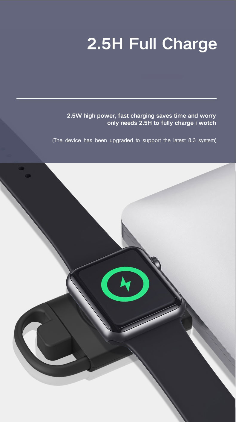 Lightweight White Apple Watch Wireless Magnetic Charger 5V Input Voltage