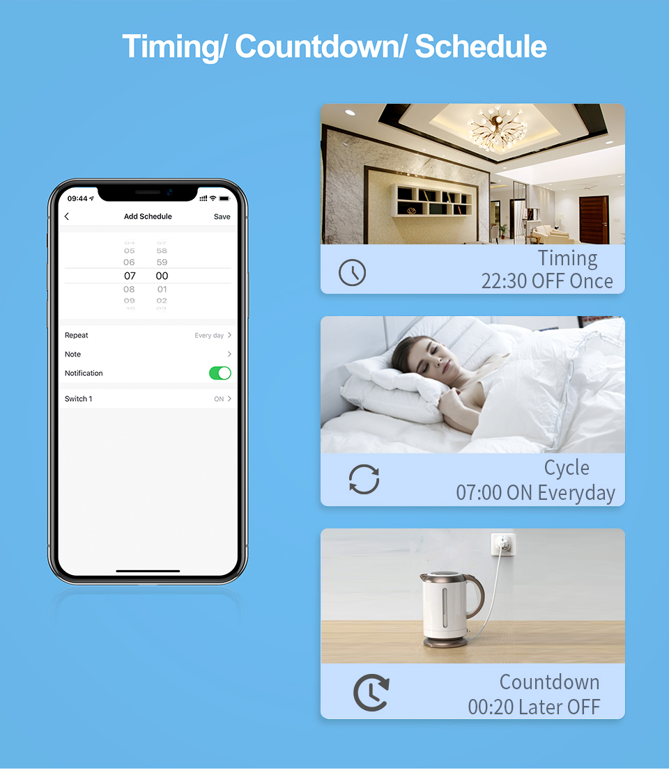 tuya wifi App Timing Home Smart Switch Socket WiFi Smart Switch Interruptor Inteligente Relay support voice control