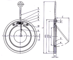 DIN Cast Iron / Steel Lift Double Flanged Ball Check Valve , Non Return Valve 9