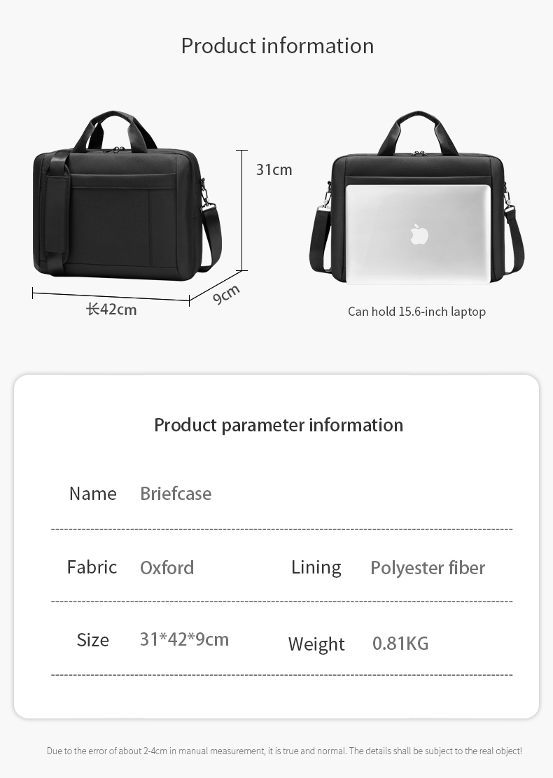 OEM/ODM Business Casual Briefcase Mens Leather Business Bags Rainproof