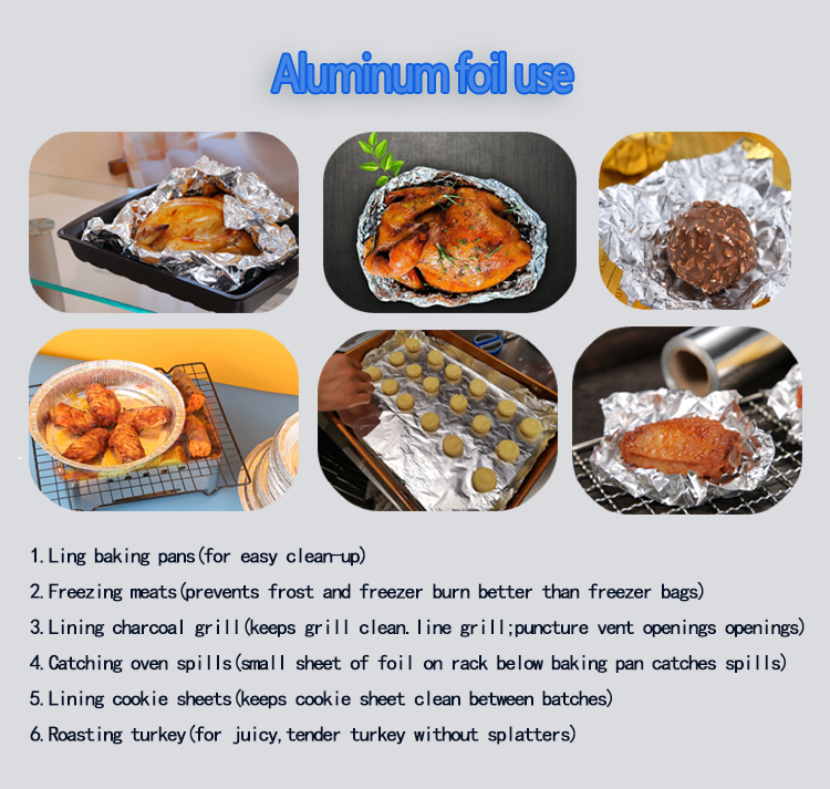 Food Grade Papel Aluminio Bbq Baking Foil Wrapping Paper with Customized Thickness