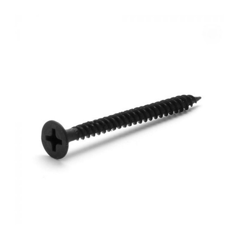 25mm Black Phosphated Self Tapping Drywall Screws Fine Thread With Bugle Head #2 Phillips Drive
