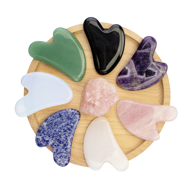 100% Natural Jade Gua Sha Stone Amethyst Shaving Face Jade Massage Tool