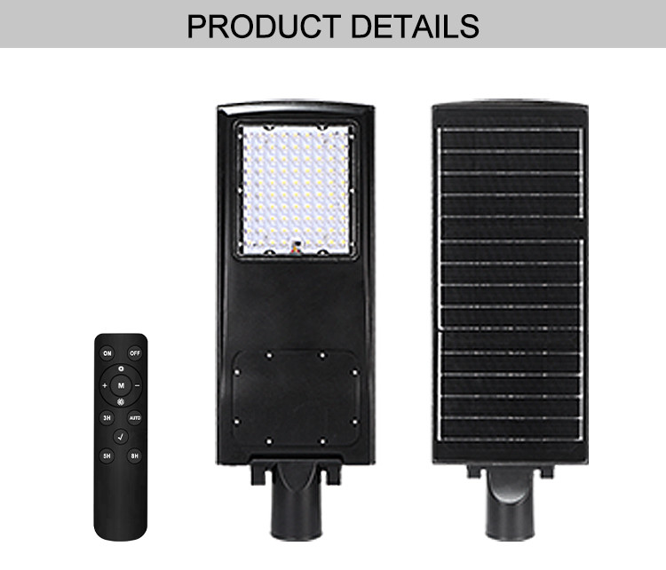 High Lumen 6000k Solar LED Street Light With Inbuilt Batteries IP65 Aluminum Dusk To Dawn