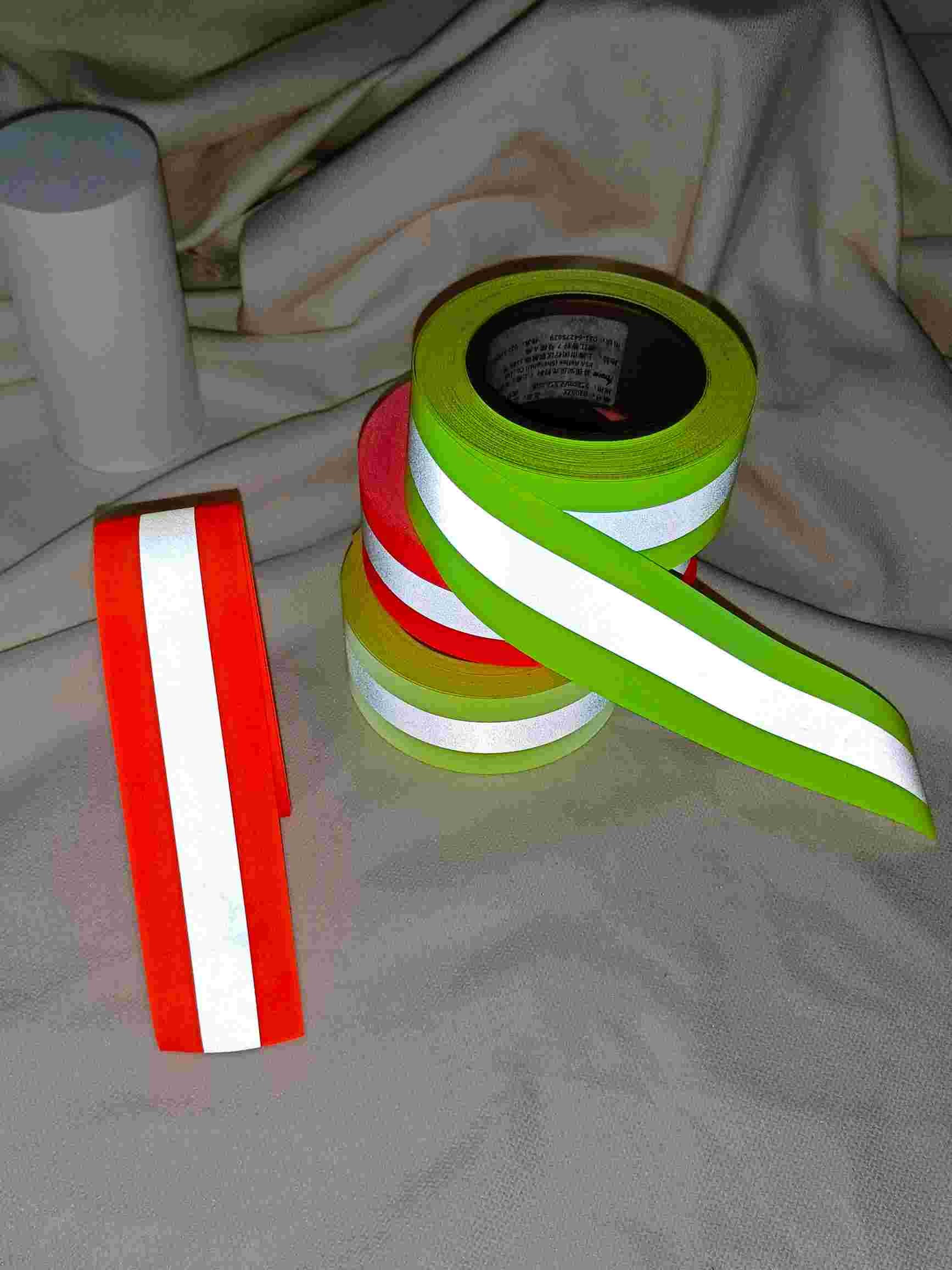 Yellow or Orange red Reflective Tape For Clothing Fire Retardant Reflective Fabric2 EN 20471
