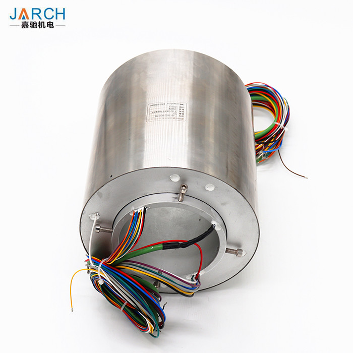 SS IP68 10A 24 Signals 100RPM 122mm Through Hole Slip Ring