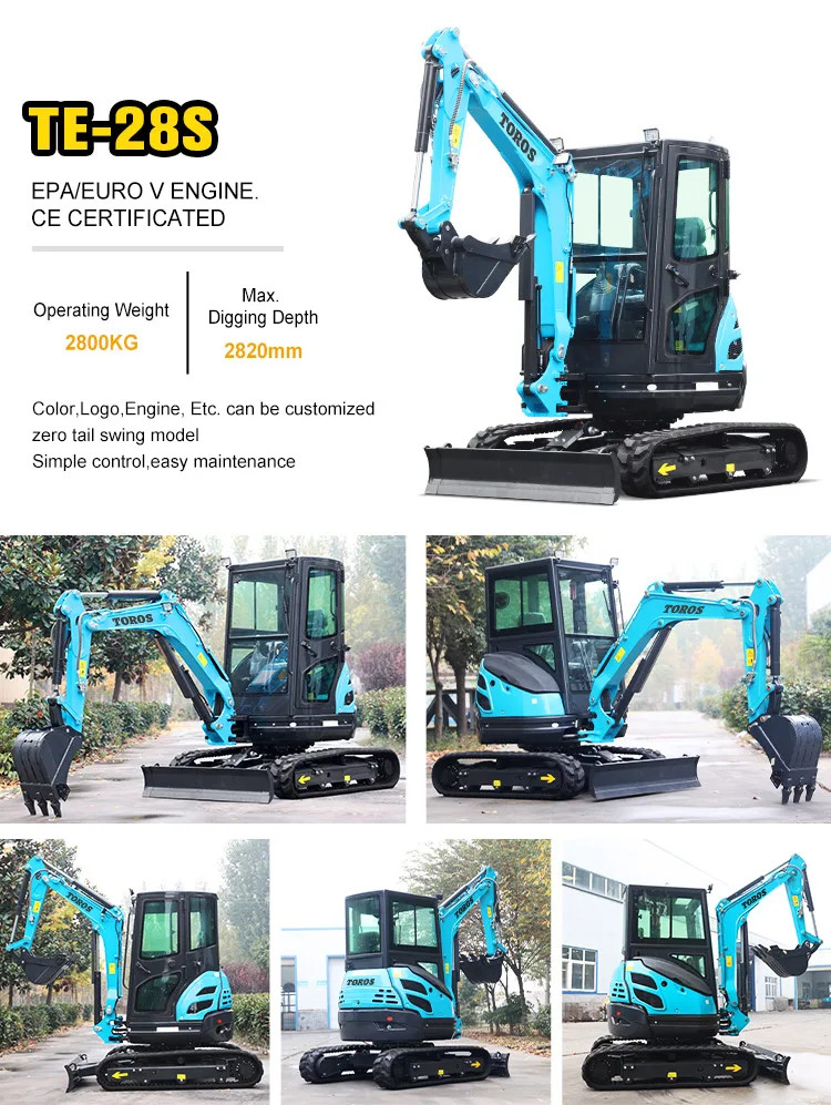 Toros 3.5 Ton Mini Excavator With Kubota Engine Micro Digger Mult Functions bagger