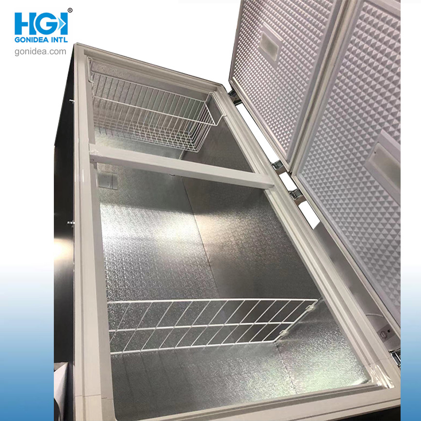 800L Two Doors Deep Chest Freezer Mechanical Temperature Control