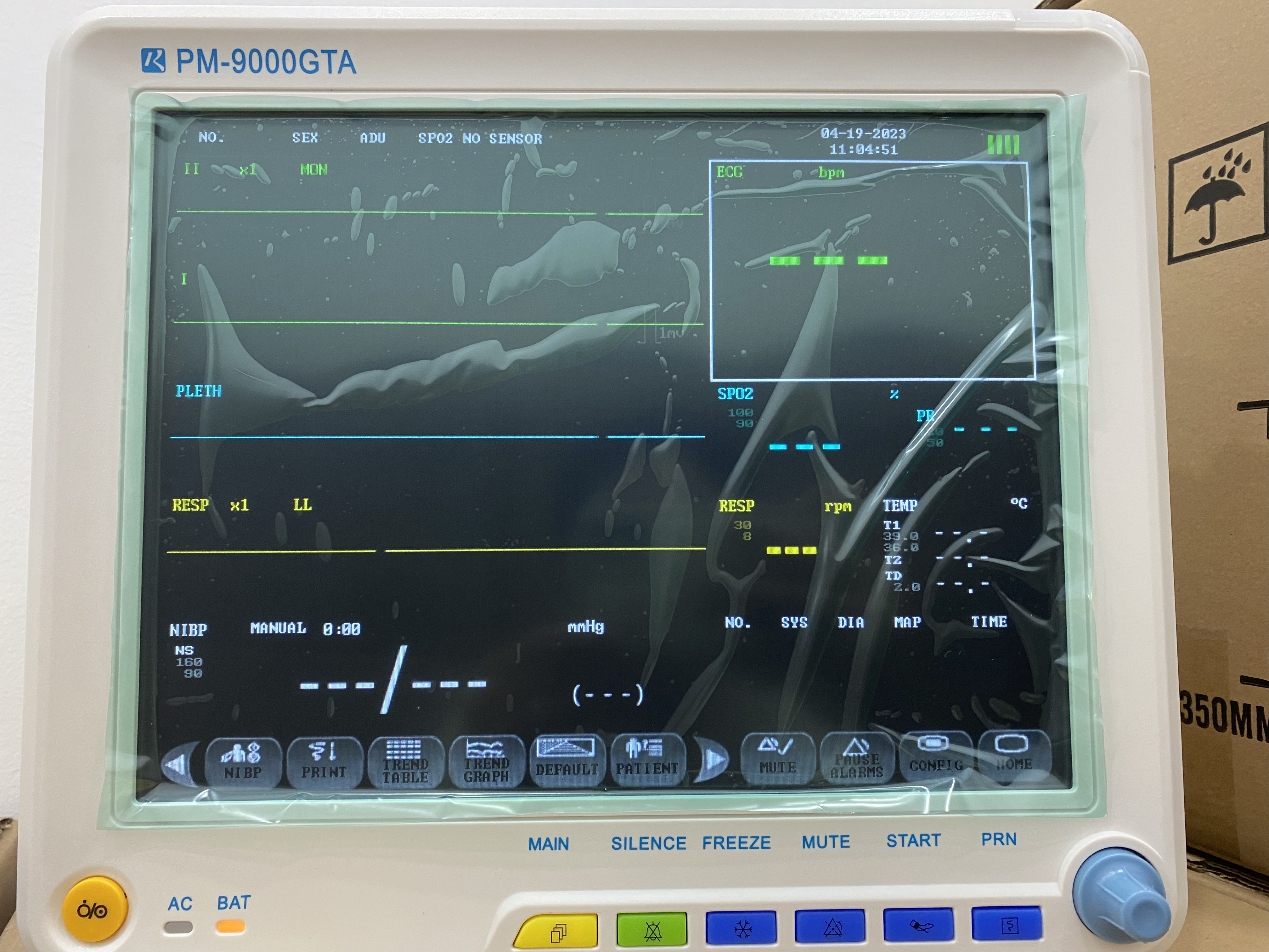 12.1 Inches Clinic Medical Monitoring System Multiparameters Vital Signs Monitor Portable