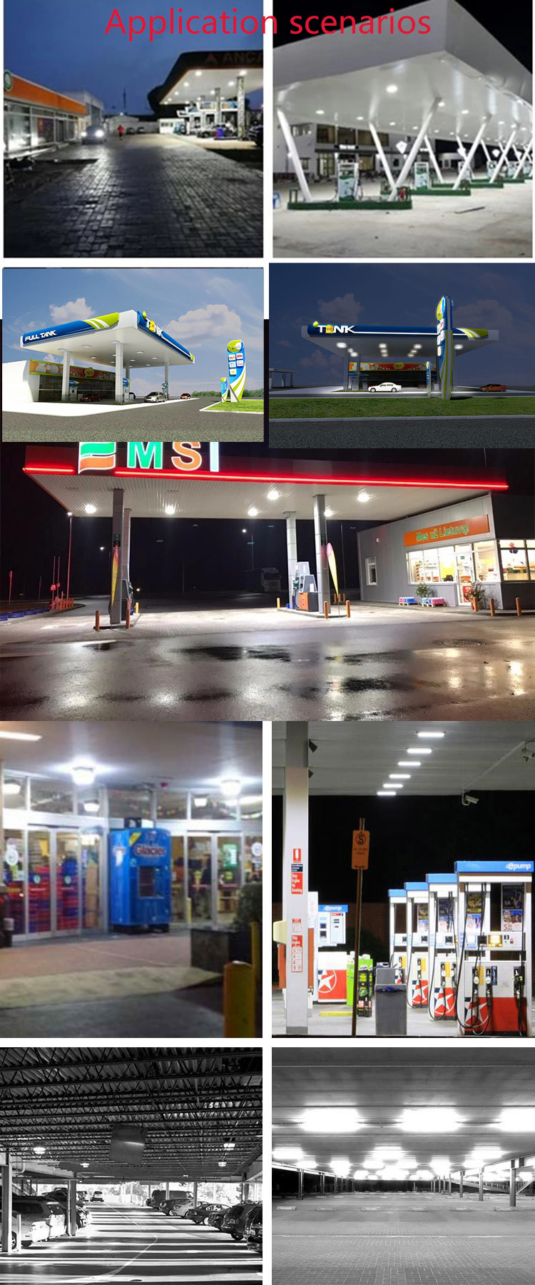 50w 100w 150w 200w Led Canopy Light Led Petrol lamp Gas Station Gasoline Lamp Lighting