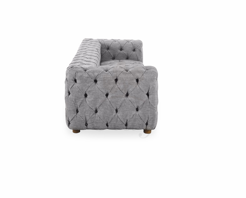 Wholesale living room Furniture upholstery button tufted grey chesterfield fabric sofa and party wedding use
