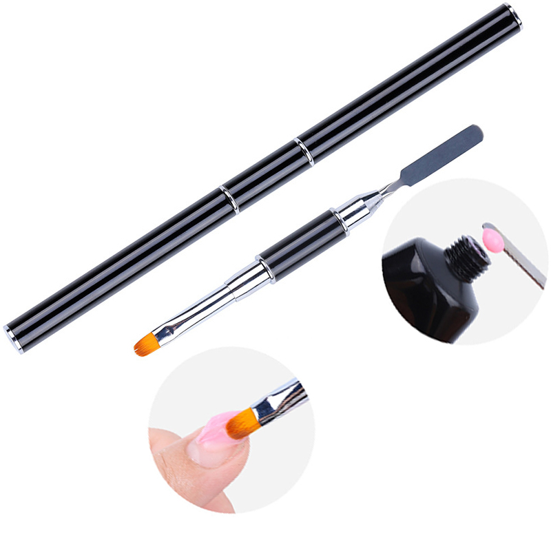 Manicure Tip Nail Art Brush Poly Gel Rod Tool Dual End Spatula