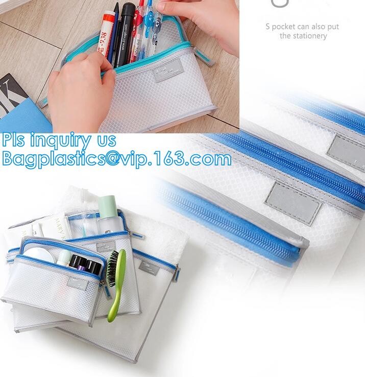 cosmetic mesh zipper bag for promotional gifts and cosmetics, Nylon Mesh Makeup Cosmetic Bag Clear Mesh Make up Cosmetic