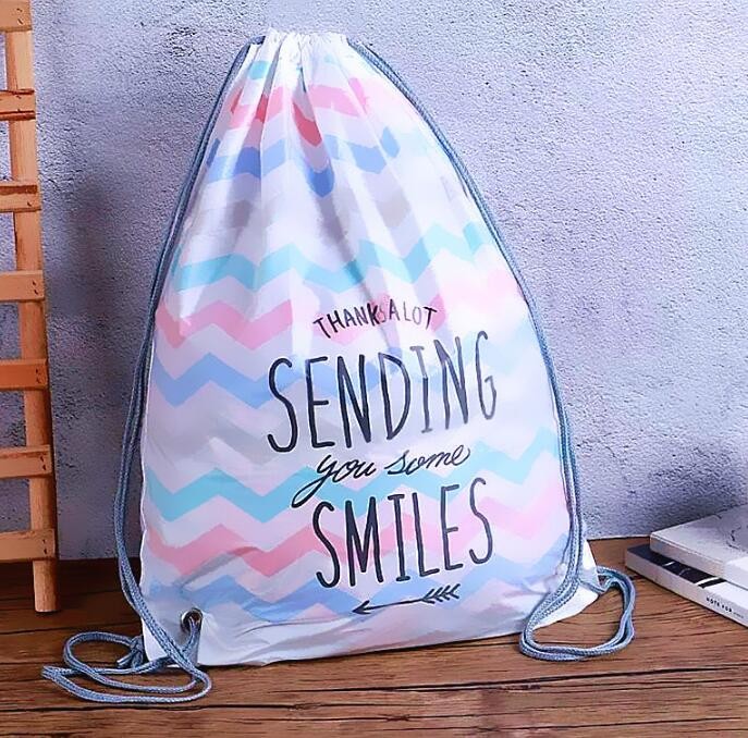 Outdoor Use 210D Sample Shoe Polyester Drawstring Bag,fashionable pattern printing polyester foldable shopping bag PACK