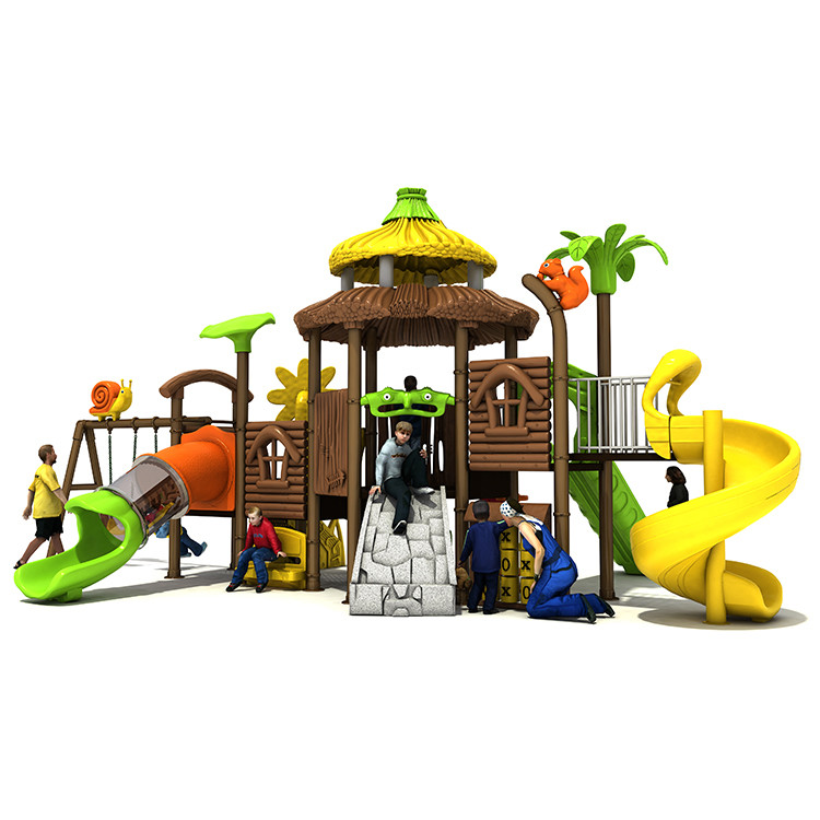 ASTM Plastic Kids Outdoor Playground Equipment Slide And Swing Set