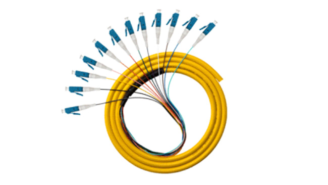 GJPFJV Pigtail Single Mode Fiber Optic Patch Cord 12 Cores LCUPC