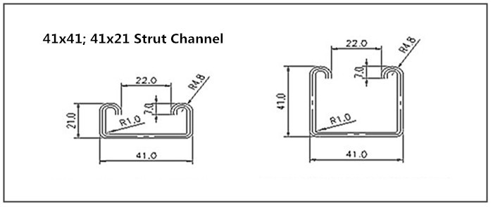 C Shaped Steel Strut Channel Metal Roll Forming Machine For 41x41 & 41x21 Strut Sections