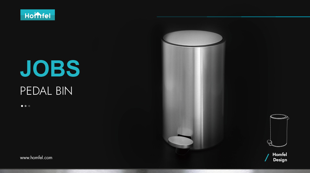 Custom Make Jobs Pedal Bin Soft Close Stainless Steel Waste Bin Rolling Cover Type for Household Bathroom Kitchen Trash Can
