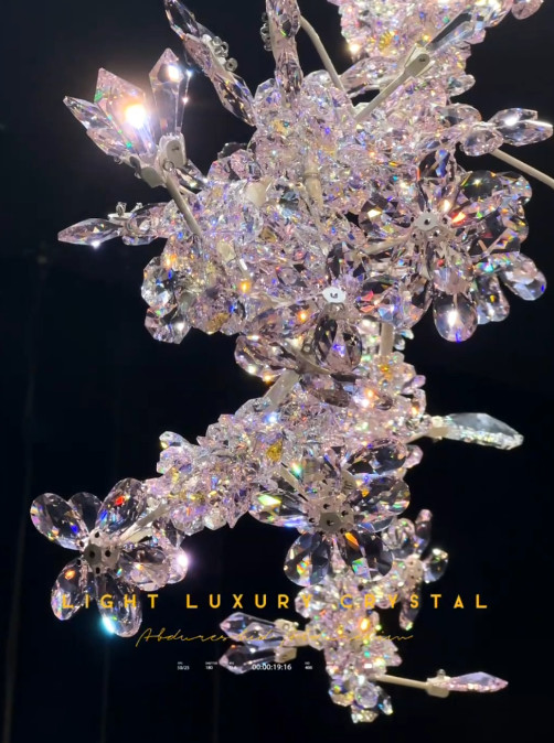 Unique Large Chandeliers Luxury Metal Crystal Floral Chandelier Luxurious Elegant