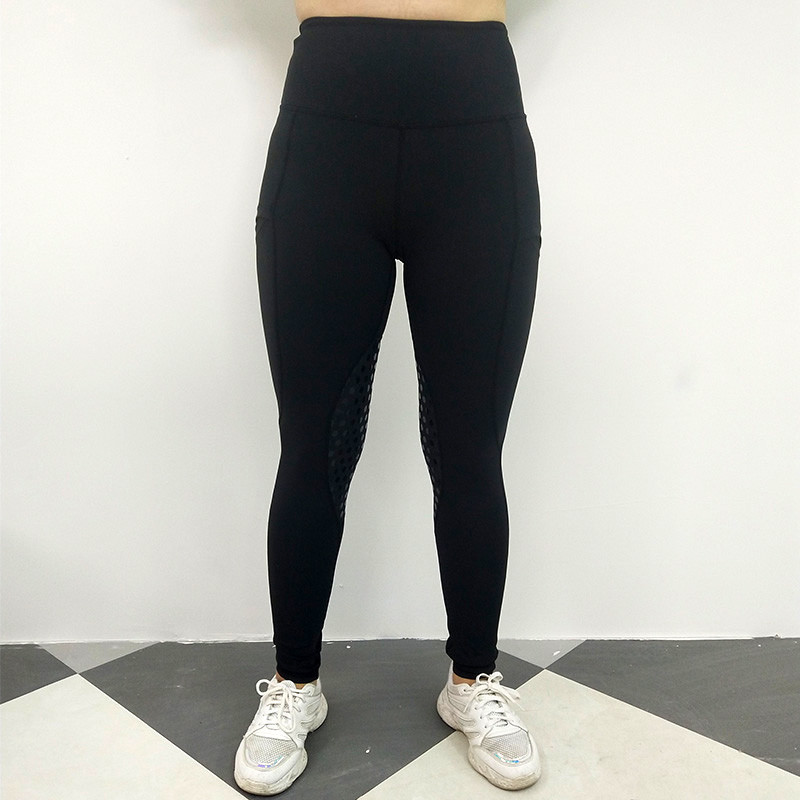 Stretchy Horse Riding Pants Side Pockets Anti-slip Silicone Grip Riding Leggings