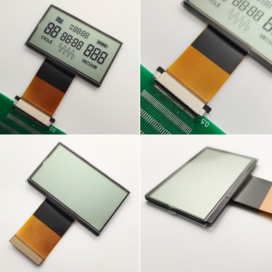 Custom Size Lcd Screen 7 segment lcd display HTN blue with White backlight for water machine