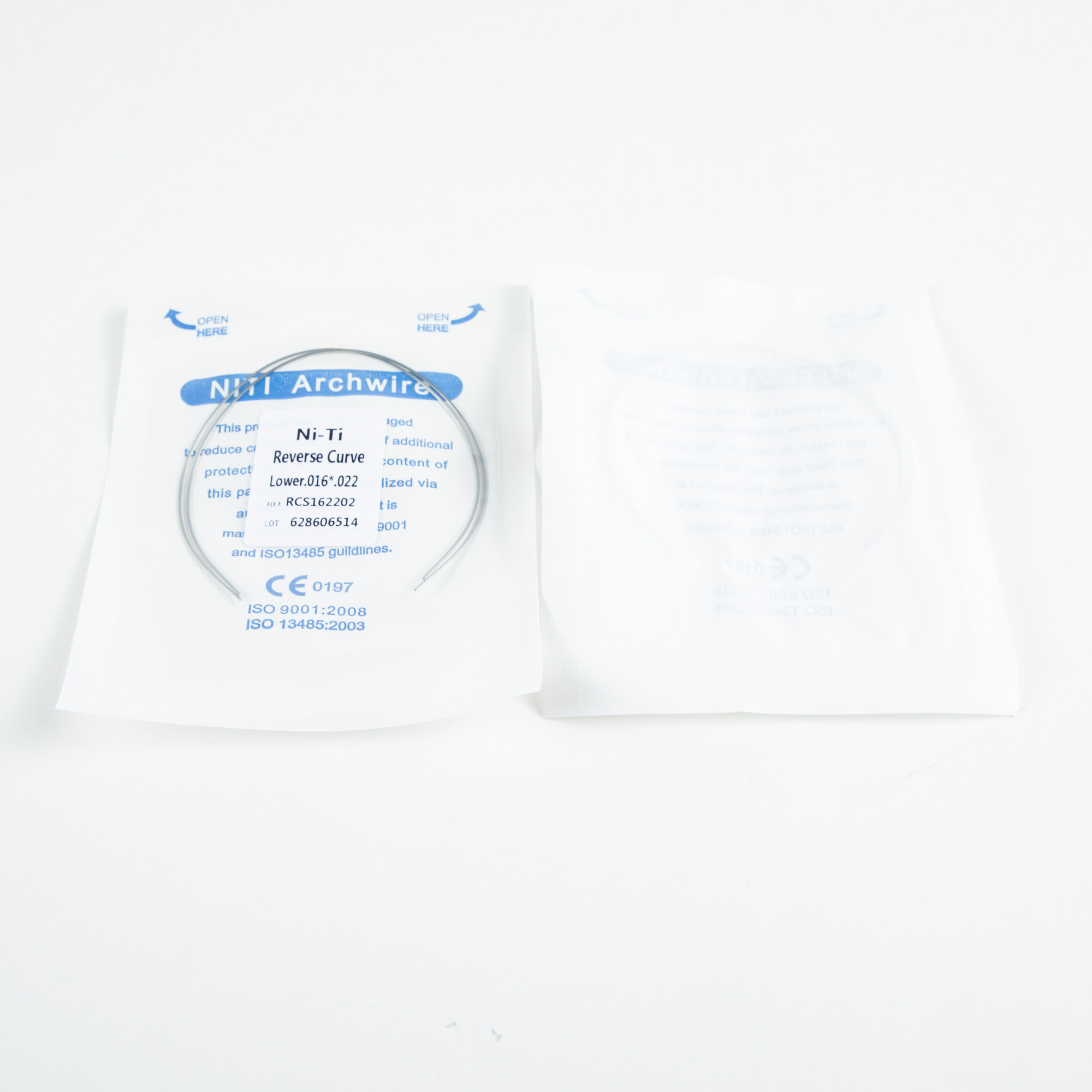 NiTi Rectangular Wires for Orthodontic Treatment Reverse Curve Design and CCC Certification