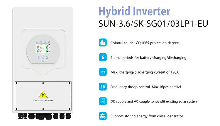 14Kw IP65 2MPPT Pure Sine Wave Hybrid Solar Inverter SUN-14K-SG01LP1-EU