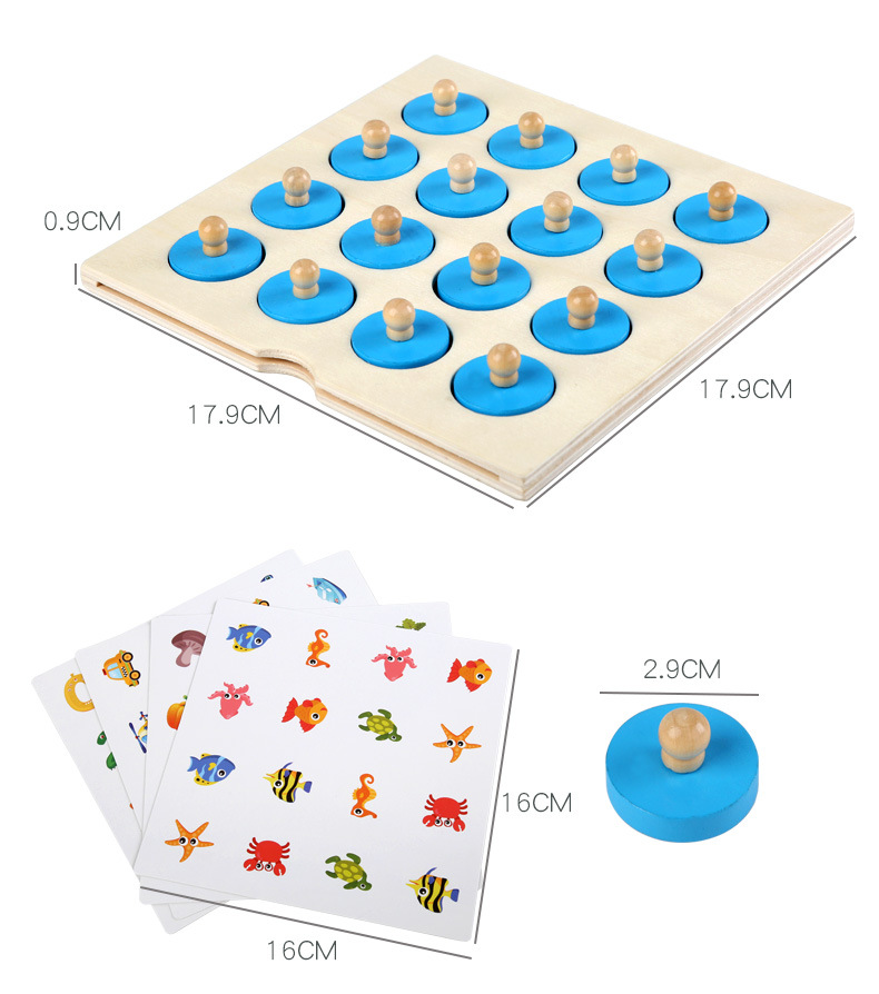 Montessori 3D Unisex Memory Match Puzzle Game Chess Toy