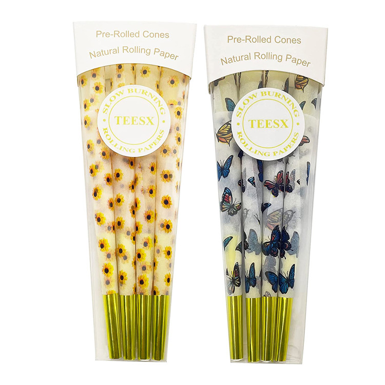 Slow Burning Rice Rolling Papers King Size Sunflower / Butterfly Pattern