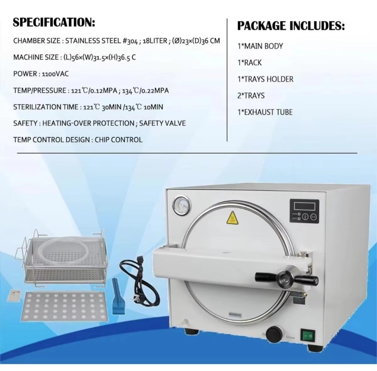Good price Hospital Sterilizer Equipment Dental Clinic 18L Class N Dental Autoclave