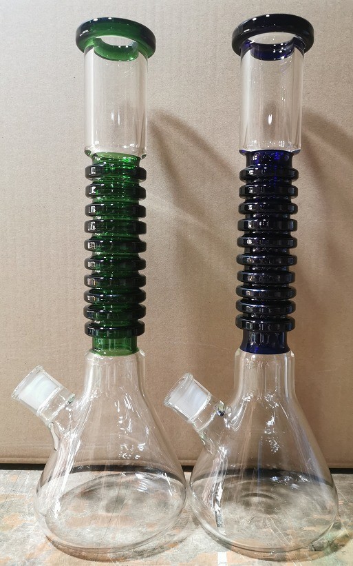 16 Inches Blue Thick Glass Bong Hookah Ice Glass Bong Customizable