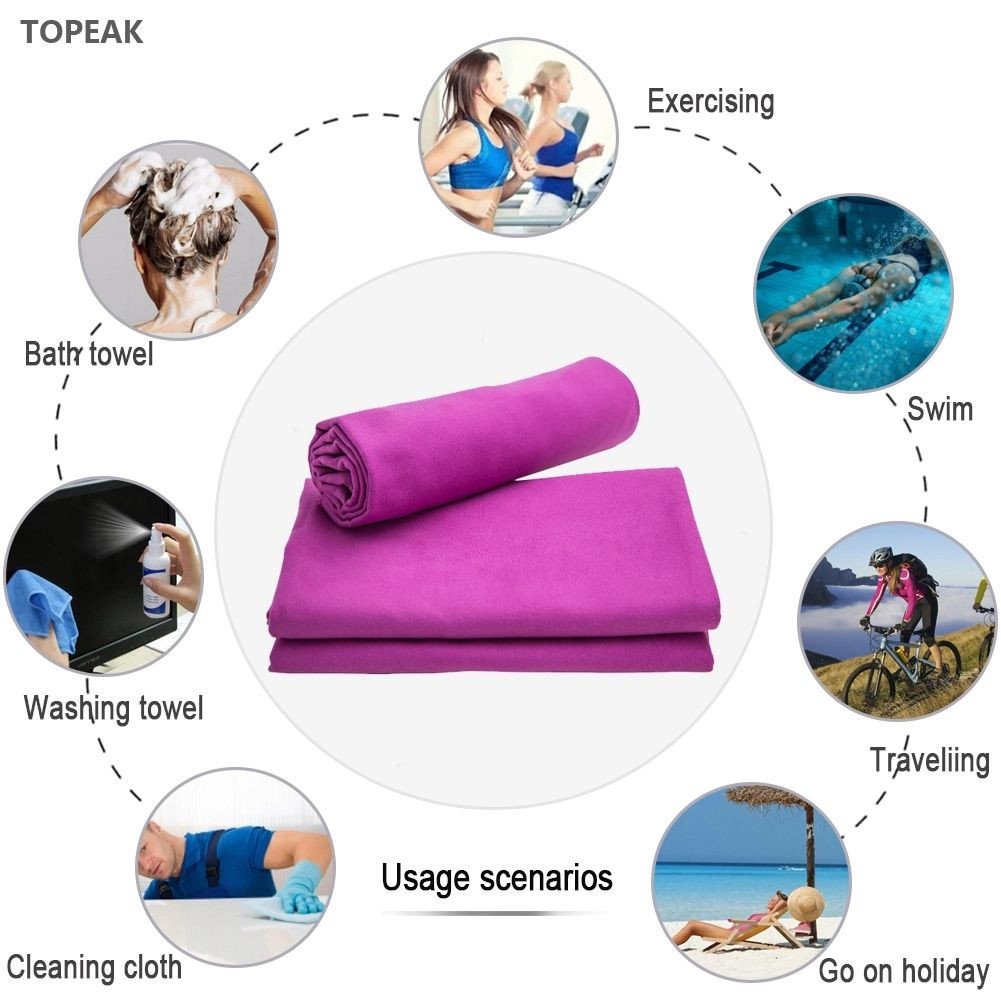 Yoga Absorbent Super Microfiber Suede Towel Anti Slip With Mesh Bag 1.6m