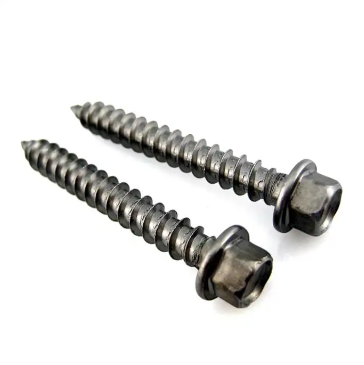 7.5mm DIN Standard PVC Window Screws Round HEX Head Coarse Thread 1-1/4 Inch Long