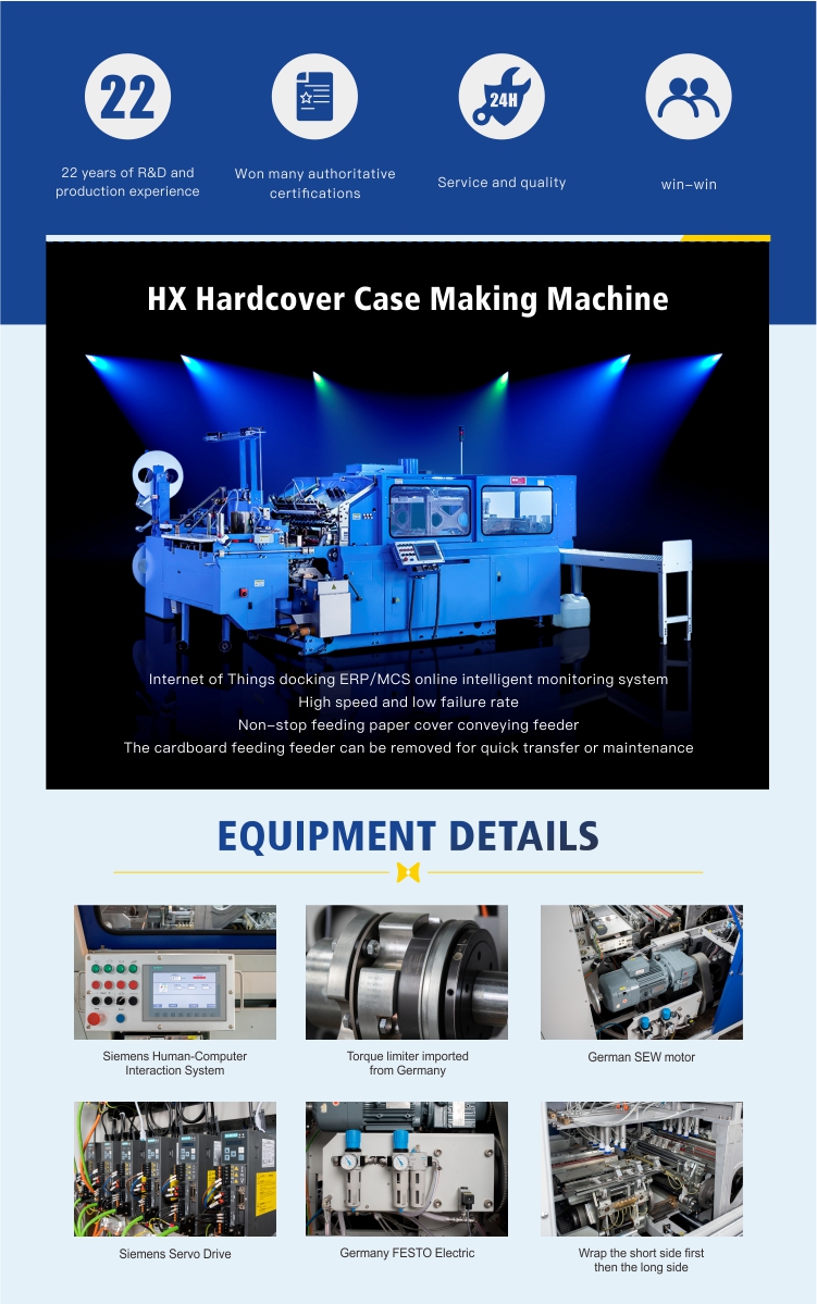 HX60 PLUS High Speed Hardcover Case Making Machine For Hardcover Book Bible Rigid Box Brochure Catalogue Diary Notebook