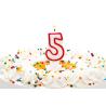 Buy cheap Birthday Candle Number 5 With Red Color Edge , Lovely Candles For Cake from wholesalers