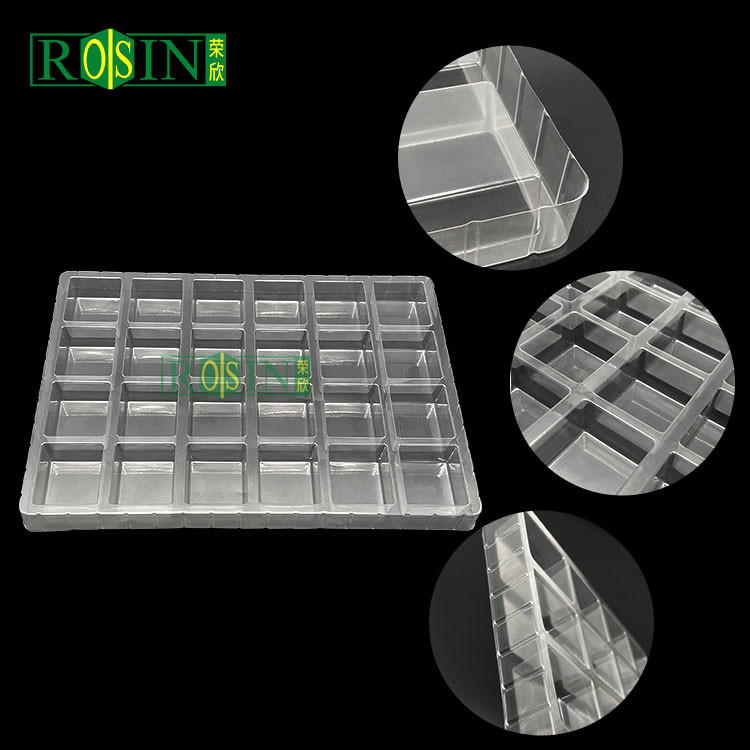 Customized 24 Cavity Plastic Chocolate Tray Food Grade PET For Transportation