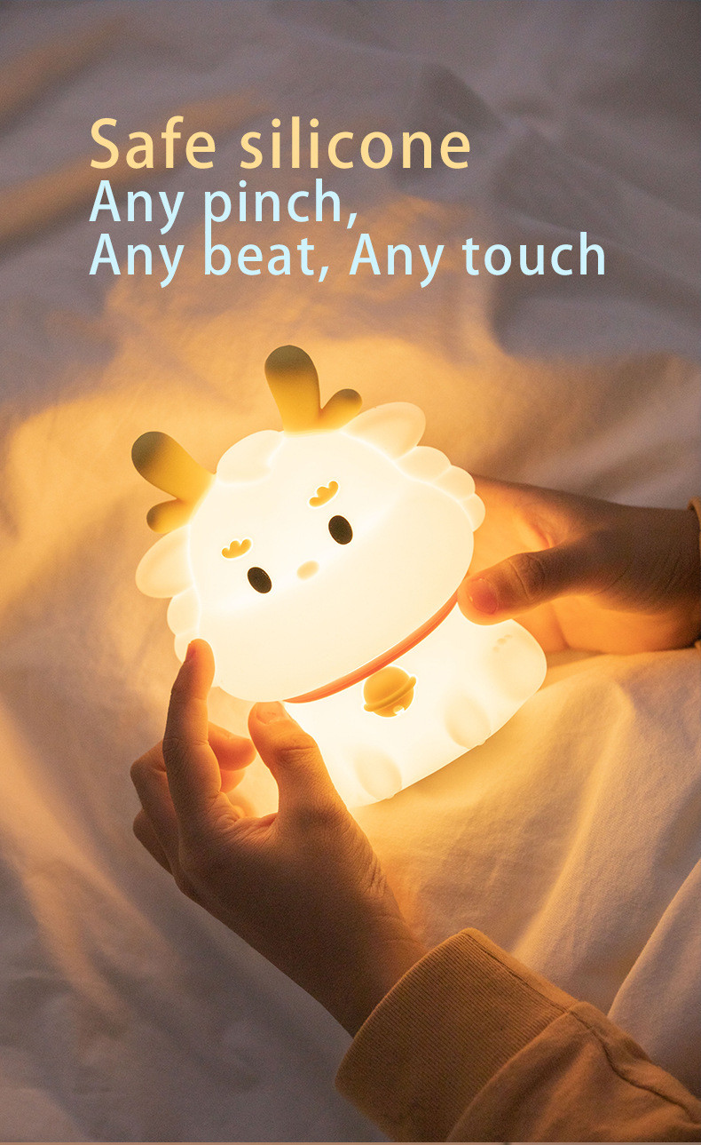 Smart Voice Light Dragon Charge With Sleeping Silicone Pat Creative Night Light Gift Colorful Atmosphere Light