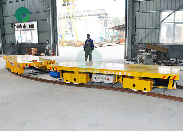 Mold Transport Flat Rail Cart 15T Material Transfer Carriage On Rails Towed By Forklift