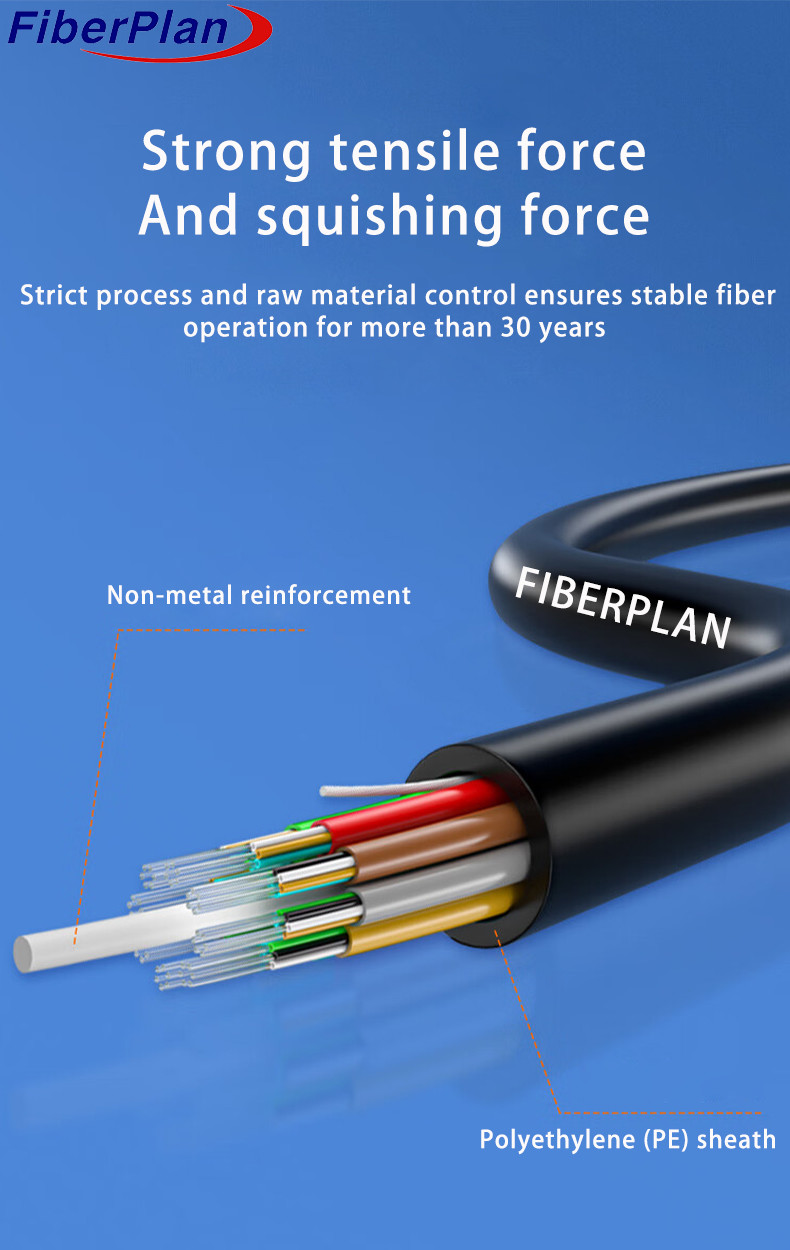 FRP Strengthened Non Armored Fiber Optic Cable Fire Retardant GYFTZY