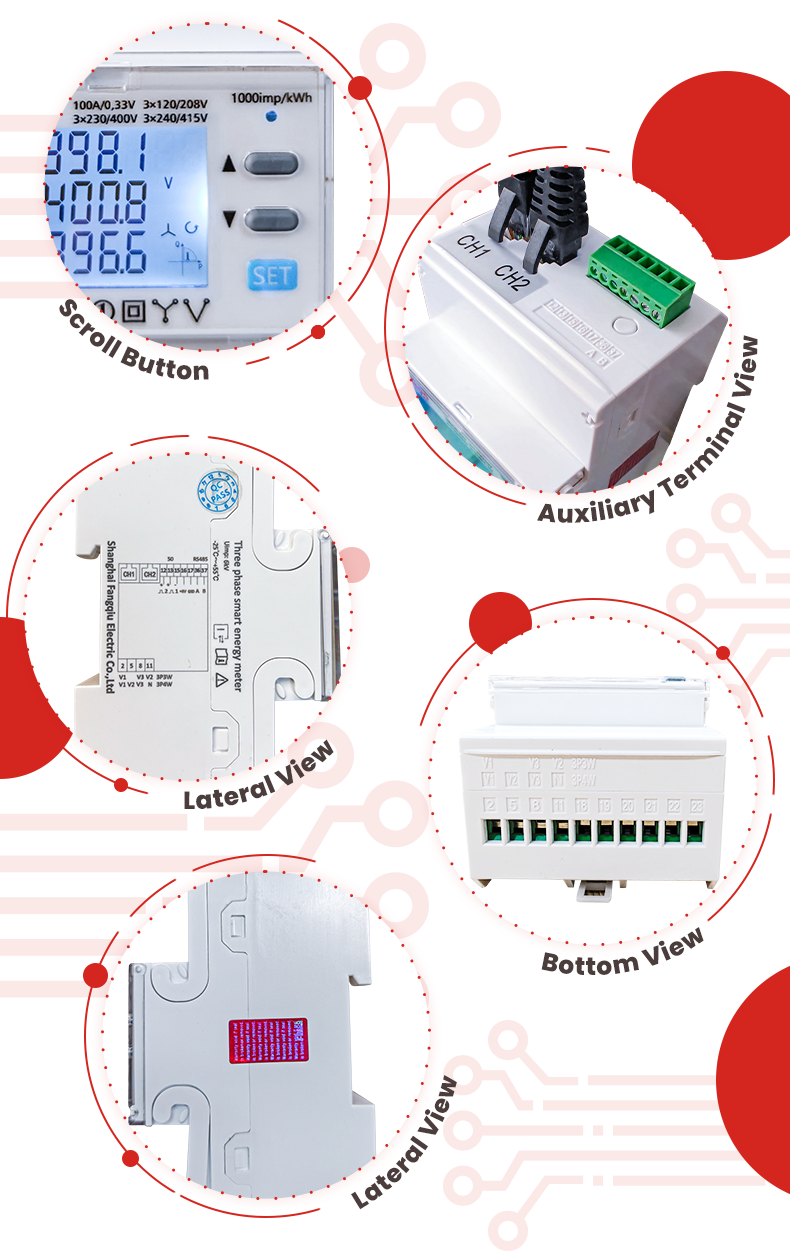 High Accuracy Class 1.0/B Three Phase Power Analyzer with Rogowski Coil Meter EM4374