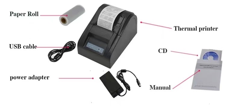 2inch Barcode Thermal Transfer Label Printer 58mm Roll POS Thermal Receipt Printer