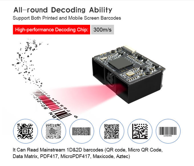 1D 2D Raspberry Pi Qr Code Scanner PDF417 Datamatrix Aztec Embed Barcode Module