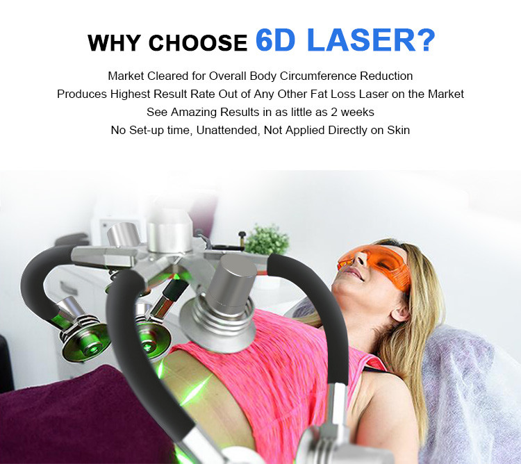 Air Cooled 300W Fat Melting Device Non invasive 6D Laser Slimming Machine For Lifts Buttocks